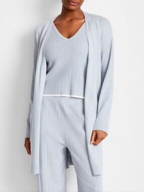 State of Day Women's Sweater Knit Duster Robe - Blue Blizzard